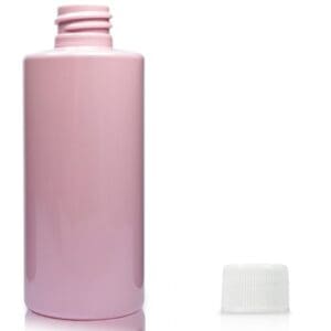 100ml Pink Plastic bottle with white screw