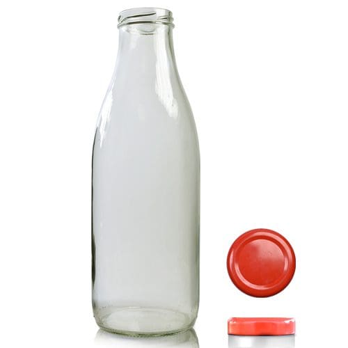 1000ml Glass Milk Bottle & Twist Off Cap Ampulla 0161 367 1414
