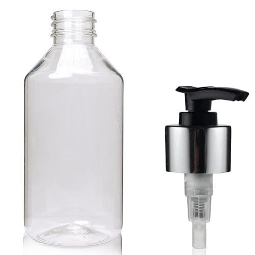 250ml Clear Plastic Lotion Bottle Ampulla Ltd 0161 367 1414