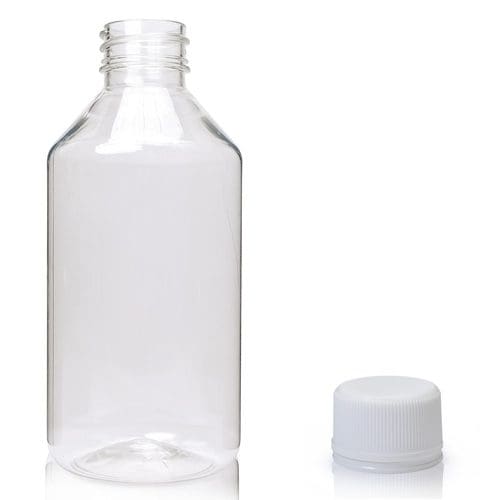 250ml Clear PET Plastic Round Bottle Plastic Ampulla