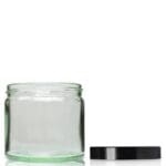 250ml Clear Glass Cosmetic Jar With Black Urea Cap