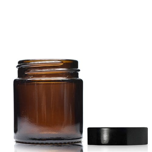 60ml Amber Glass Jar With Lid Ampulla Packaging 0161 367 1414