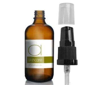 100ml Amber Glass Skincare Bottle With Pump