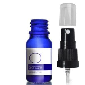10ml Blue Glass Skincare Bottle With Atomiser Spray