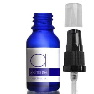 15ml Blue Glass Skincare Bottle With Lotion Pump