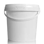 1 Litre White Plastic Bucket With Lid & Handle