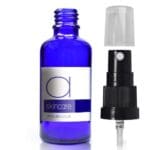 50ml Blue Glass Skincare Bottle With Atomiser Spray