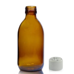 250ml Amber Glass Medicine Bottle With Child Resistant Cap