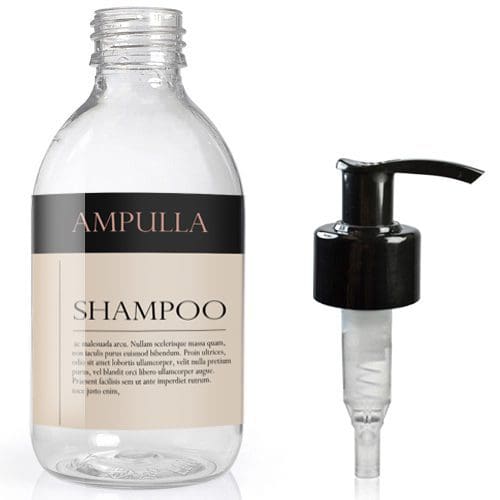 250ml Clear PET Refillable Shampoo Bottle With Lotion Pump