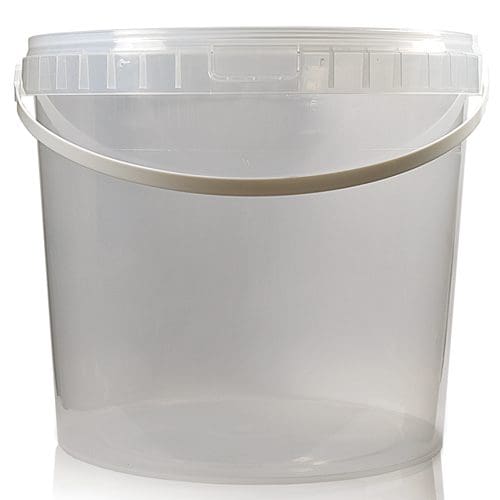 10L Clear Plastic Bucket With Lid Ampulla Ltd 0161 367 1414