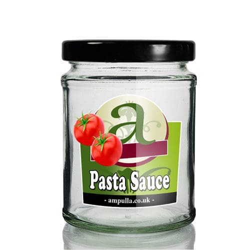300ml Clear Glass Pasta Sauce Jar With Lid - Ampulla Ltd