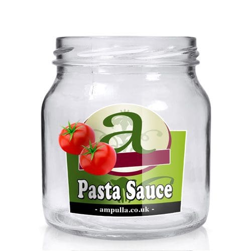 530ml Clear Glass Pasta Sauce Jar Ampulla Ltd 0161 367 1414