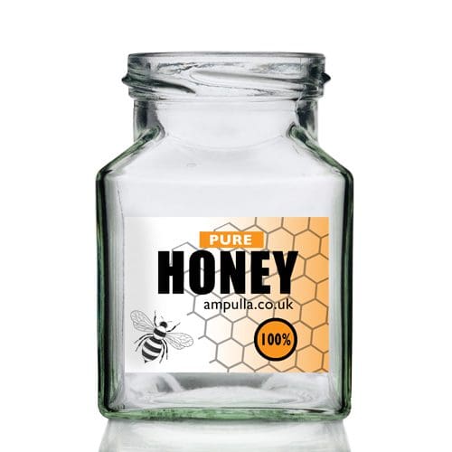 200ml Square Glass Honey Jar Ampulla 0161 367 1414