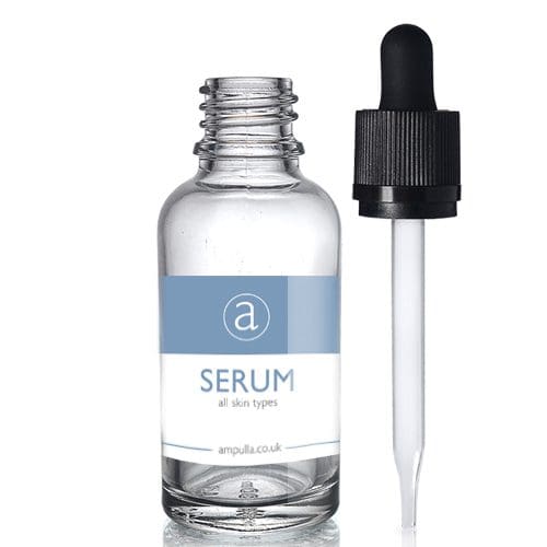 30ml Clear Glass Serum Bottle With CRC Pipette With Wiper