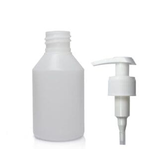 150ml Natural HDPE Plastic Round Bottle With Free White Lotion Pump