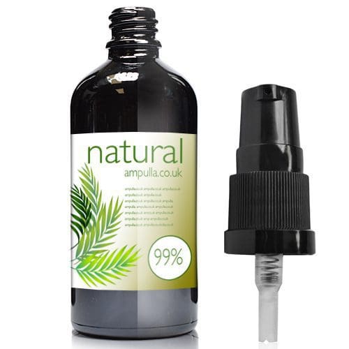 100ml Black Glass Essential Oil Bottle With Pump
