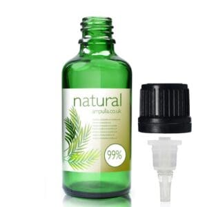 50ml Green Glass Essential Oil Bottle With Dropper Cap