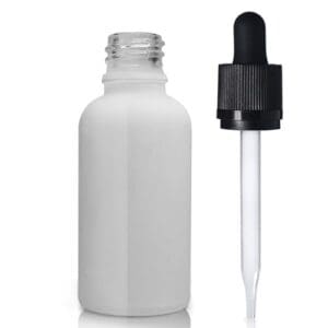30ml White Glass Dropper Bottle With CRC Glass Pipette