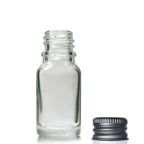 10ml Clear Glass Dropper Bottle & Metal Cap Ampulla Ltd