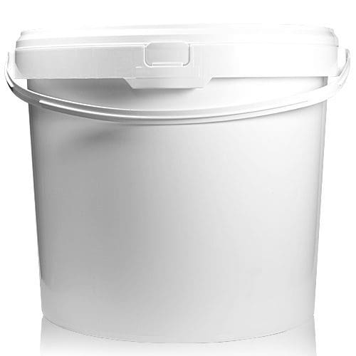 White Plastic Bucket With Plastic Handle 25 Litre Ampulla Ltd
