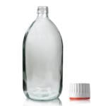 1000ml Clear Glass Syrup Bottle With Tamper Evident Cap