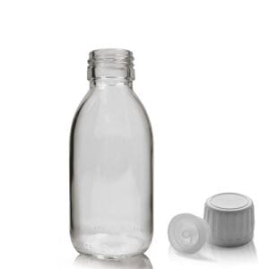 125ml Clear Glass Syrup Bottle With Tamper Evident Cap