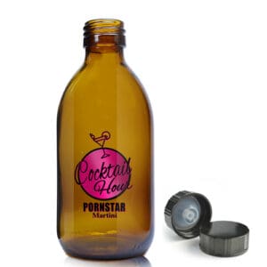 250ml Amber Glass Cocktail Bottle With Screw Cap