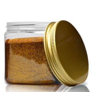 250ml Plastic Craft Jar With Gold Cap