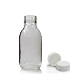 100ml Glass Sirop Bottle w white Urea cap