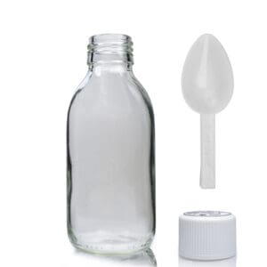 150ml Clear Glass Syrup Bottle With Medilock Cap