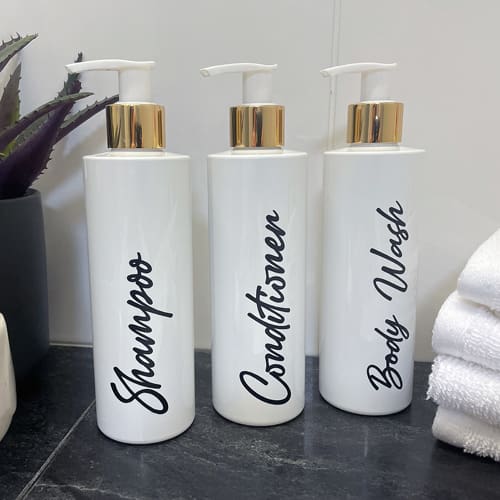 250ml White Bathroom Bottle Set - Ampulla Ltd